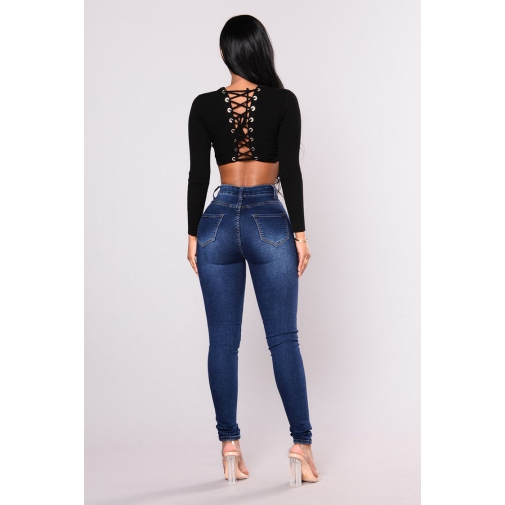 High Rise Dark Jeans - Picture 5 of 6